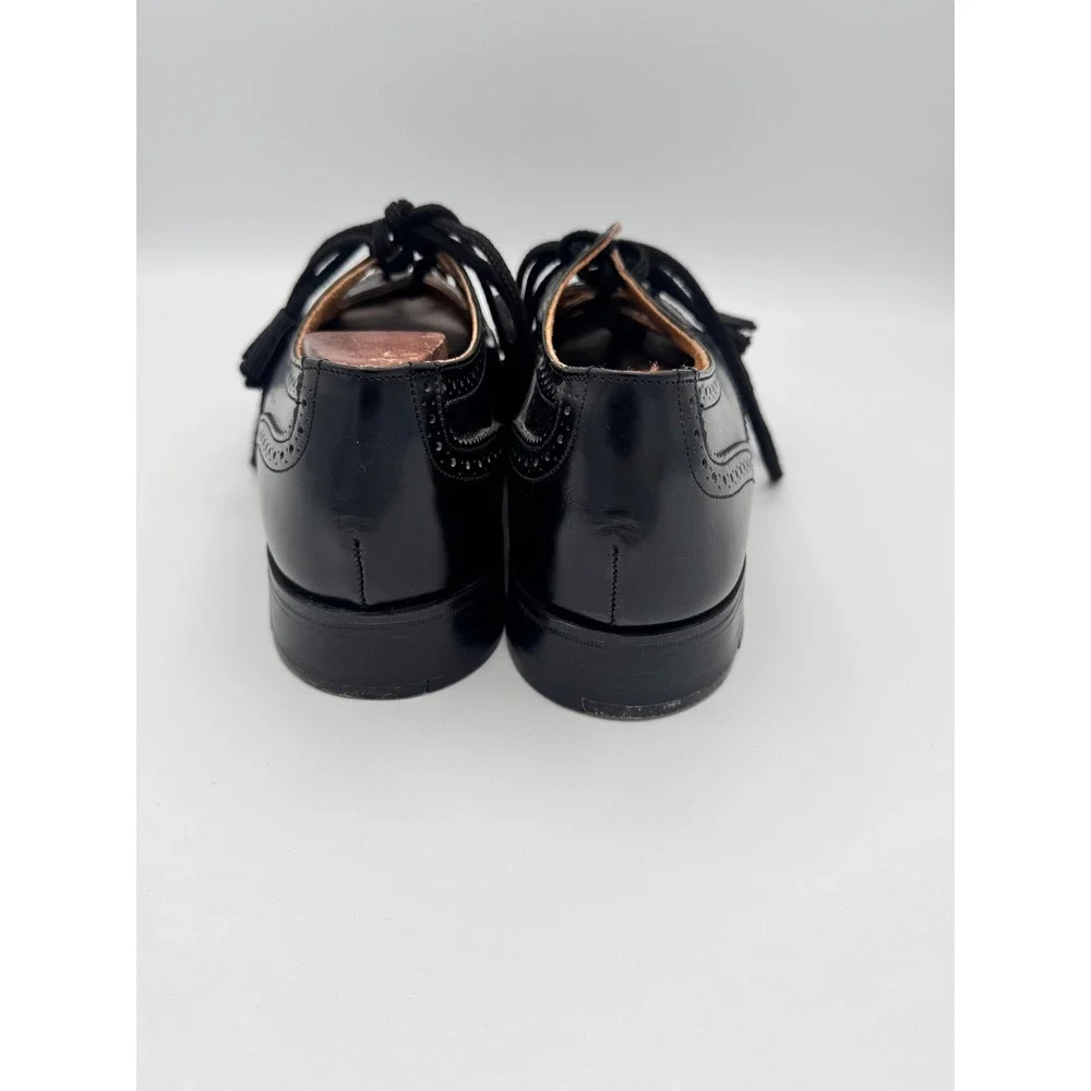 Desborough Shoe Envoy Men Black Leather Ghillie Brogues Made in Britain Tasseled